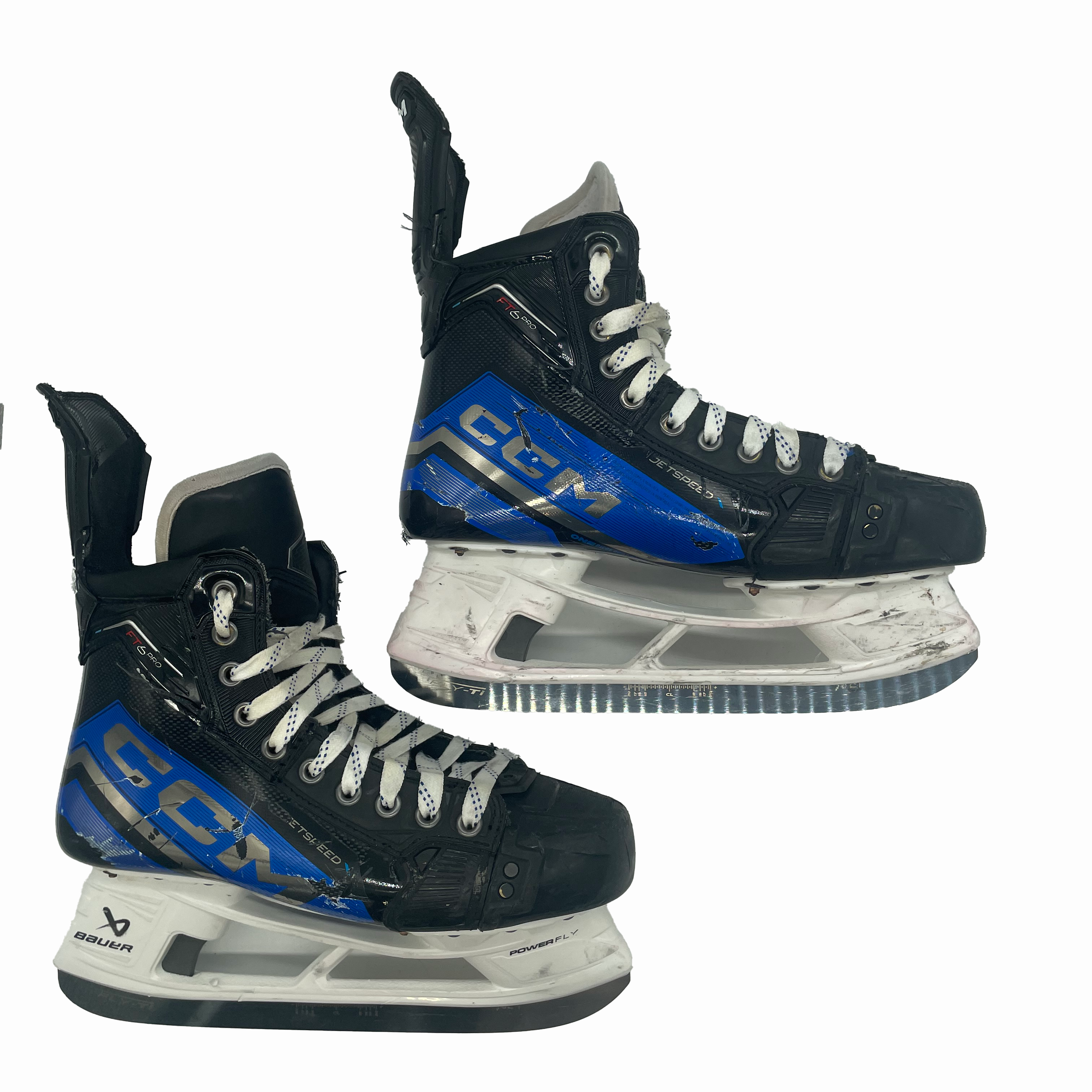 CCM Jetspeed FT6 Pro – Patins de hockey Pro Stock d'occasion – Taille 7R (bleu)